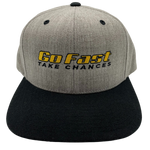Go Fast Take Chances Snapback Hat.  Flat-Bill